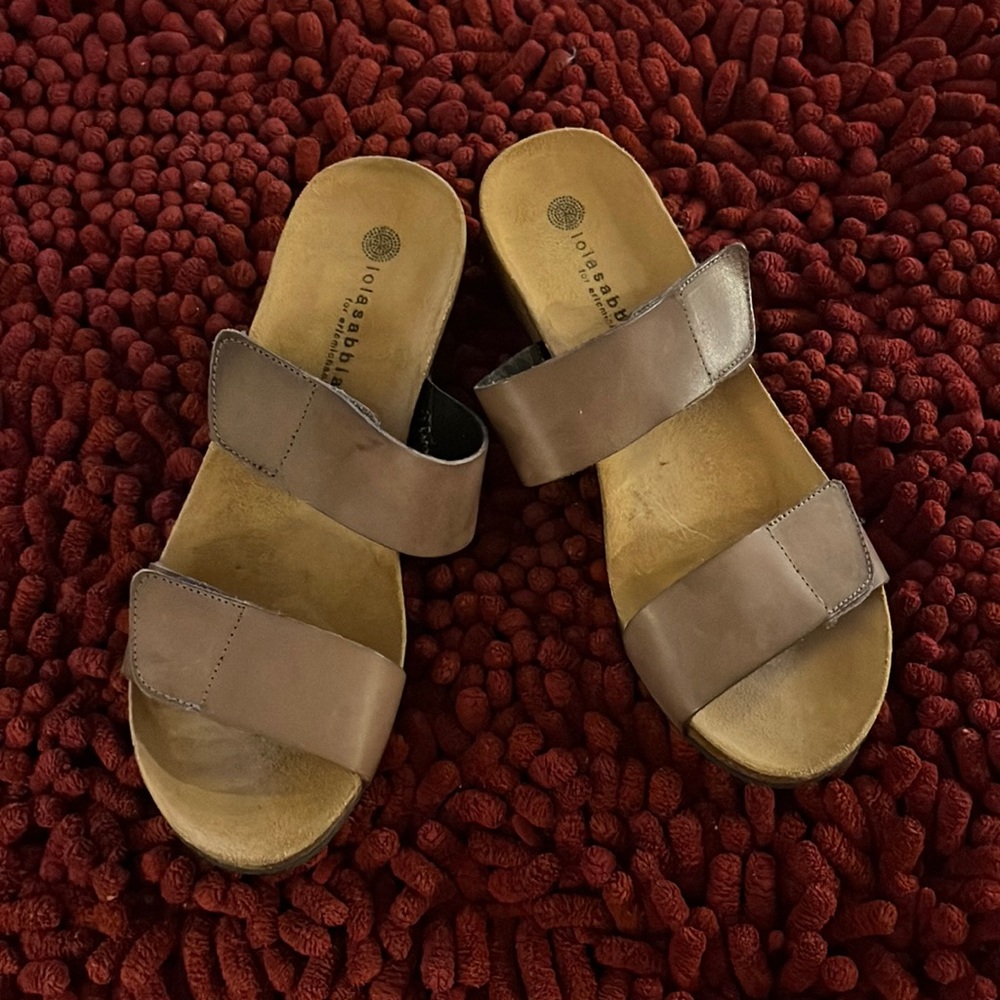 Eric Michael Lola Sabbia cork wedge sandals